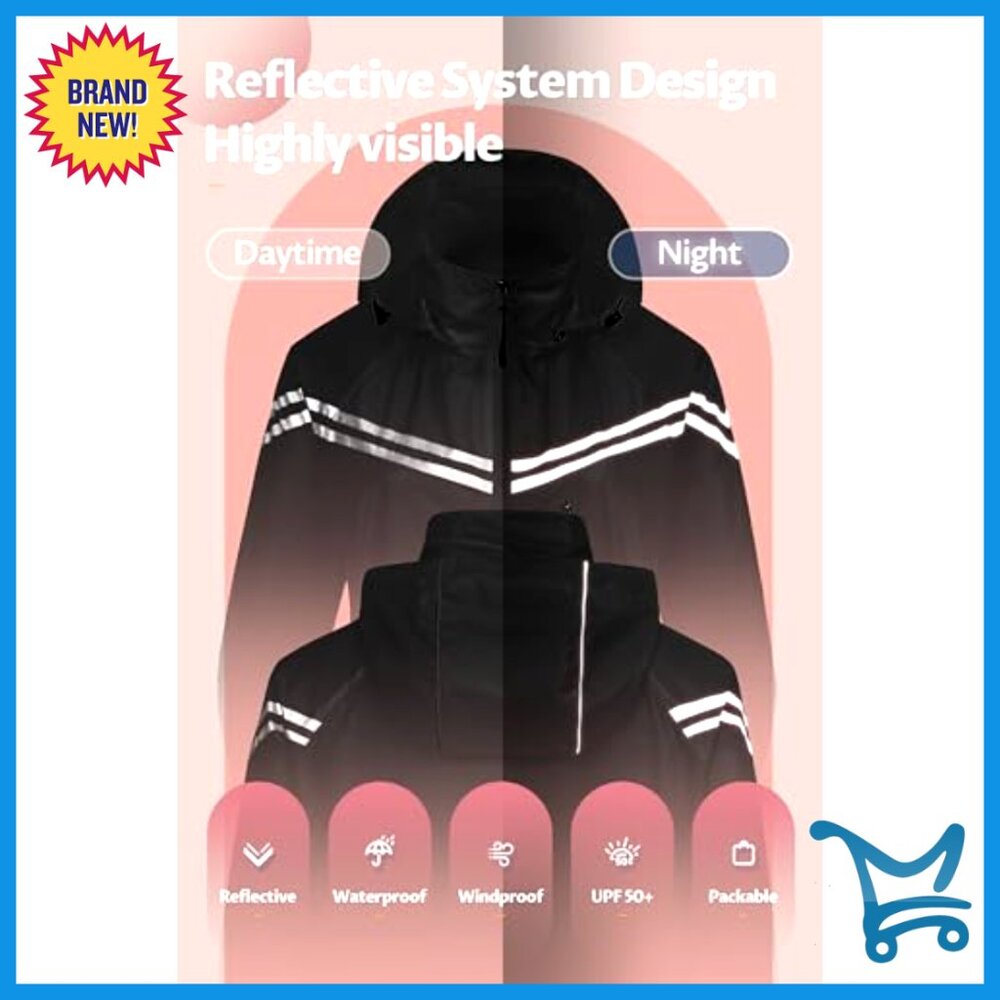Packable Waterproof Running Rain Jacket Windbreak… - image 2